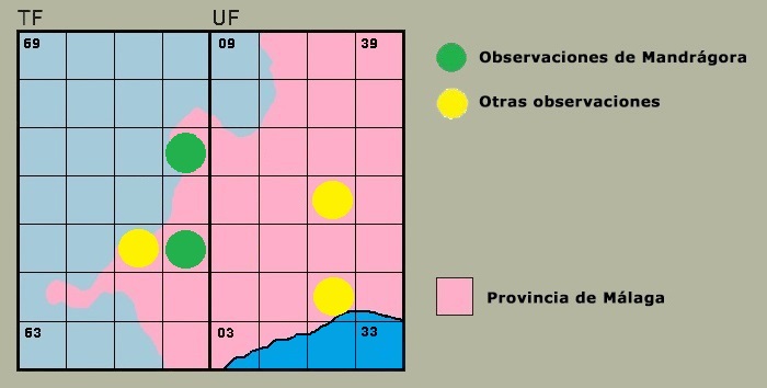 Distribucin de Lestes virens en la Serrana